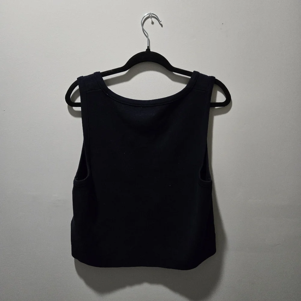 Navy Blue Sleeveless Top Vest Gold Button H&M - Picture 2 of 8